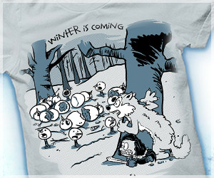 Winter Is Coming T-Shirt, Funny Game of Thrones Parody Shirt, John Snow, DireWolf